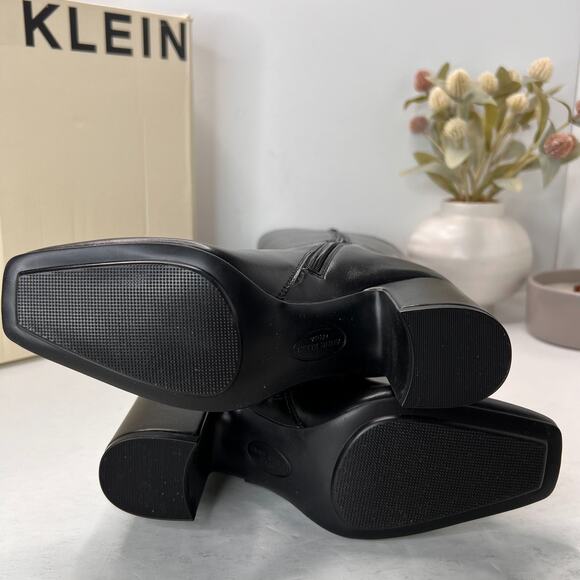 Anne Klein Taesa Square Toe Knee High Boots Block Heel Black Womens 6M NWB - Picture 7 of 11